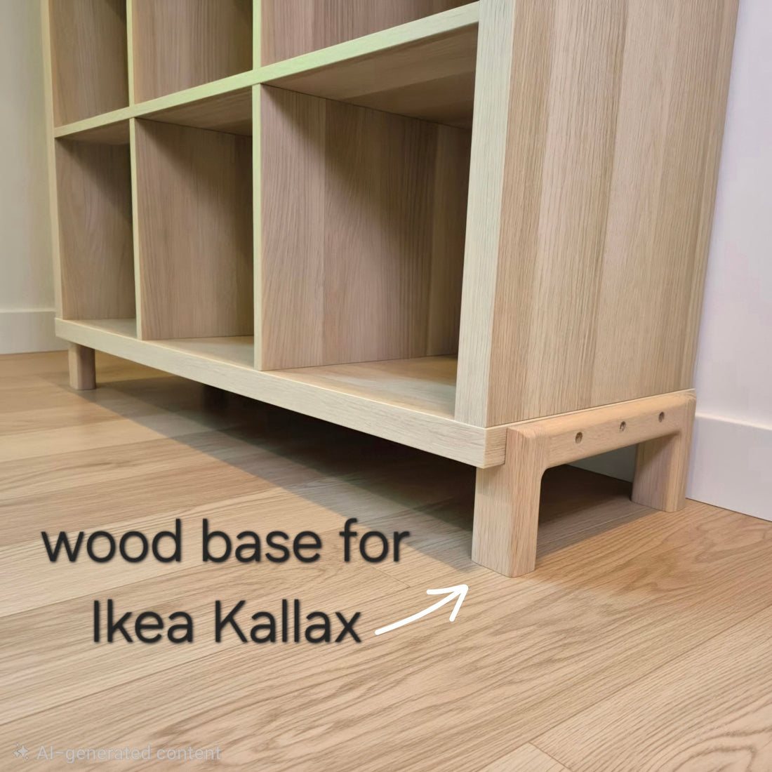 How to install a wooden base on the Ikea Kallax (vertical orientation)