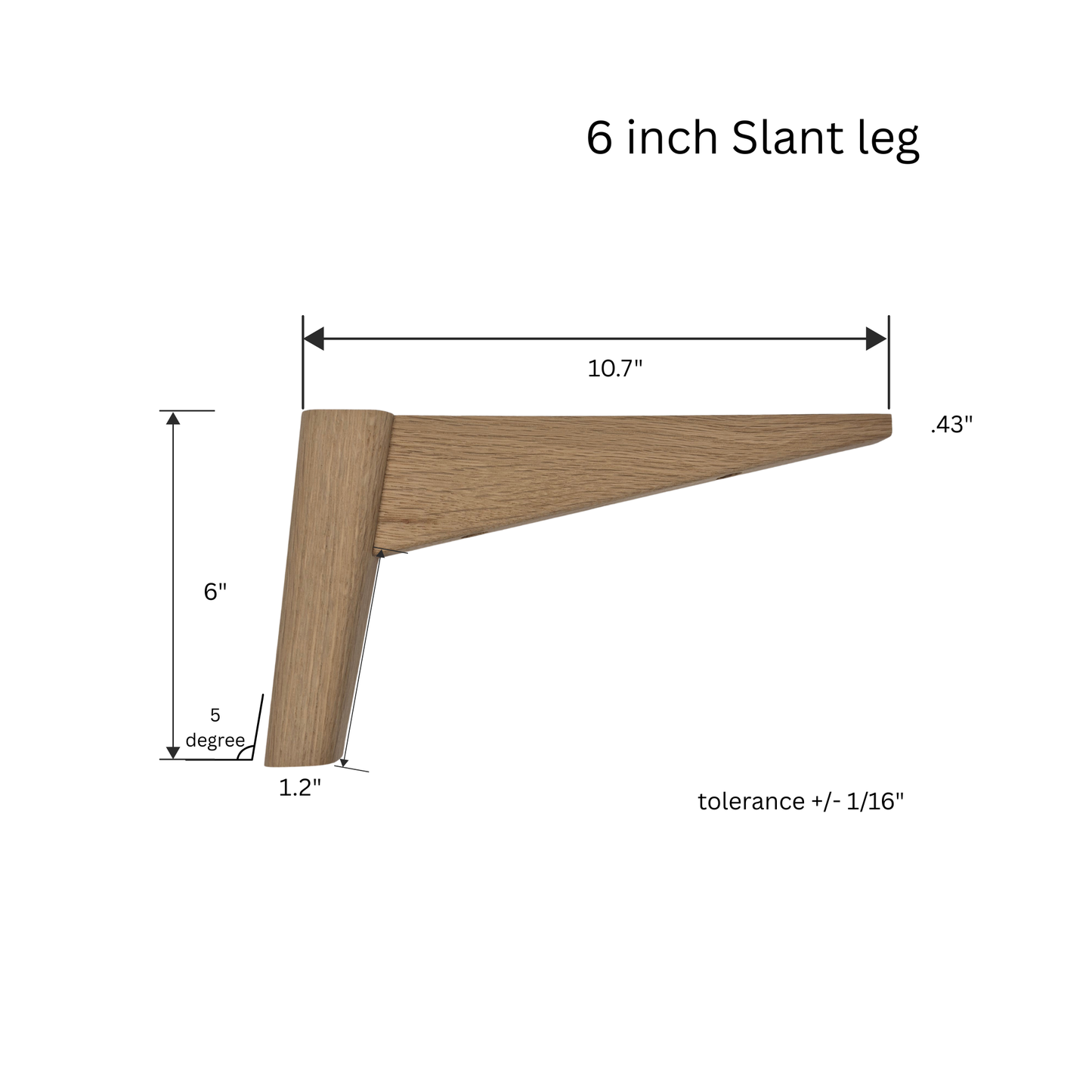 6 inch slanted furniture legs, set of 4
