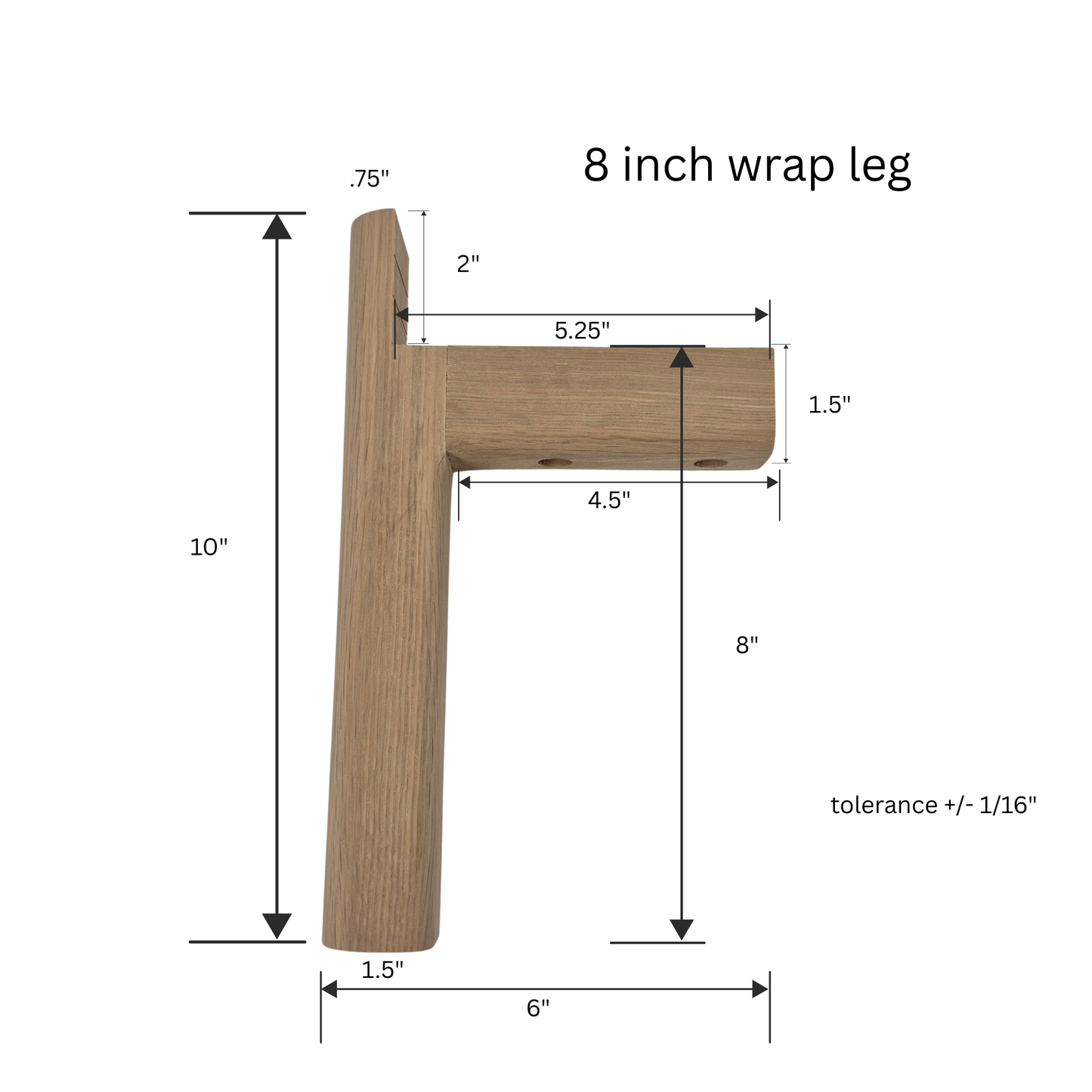"wrap-around" legs, set of 4