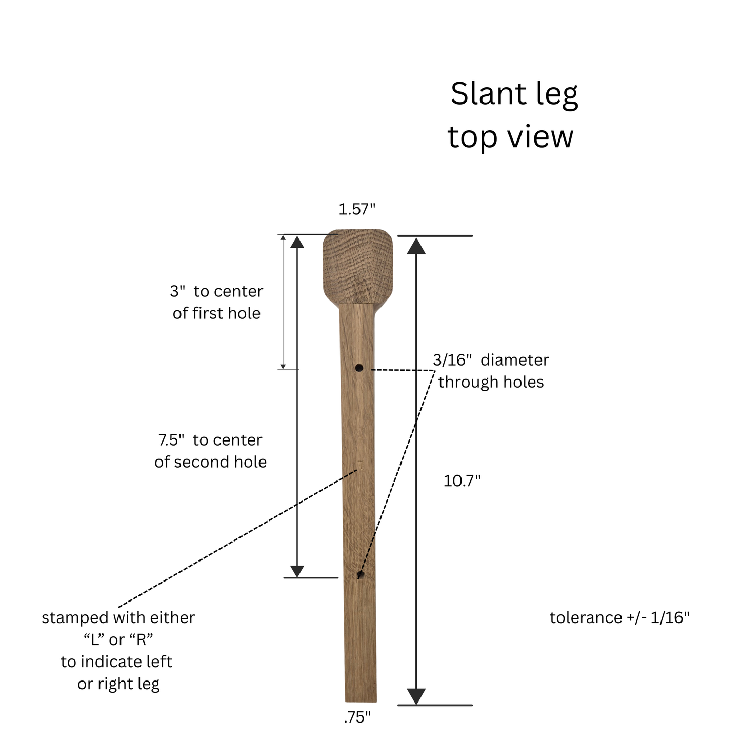6 inch slanted furniture legs, set of 4
