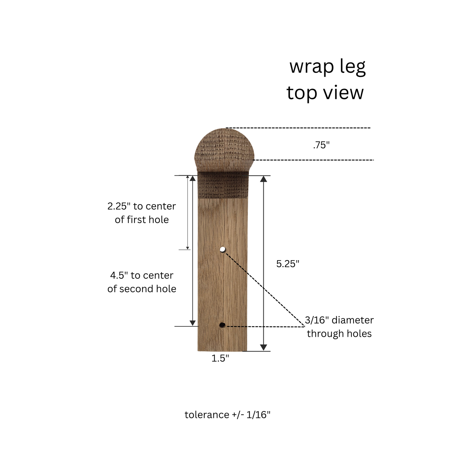 "wrap-around" legs, set of 4