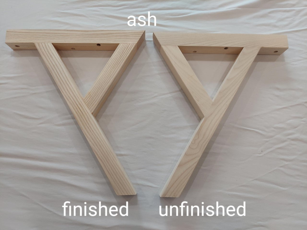 Ash Y-legs, coffee table height, set of 4