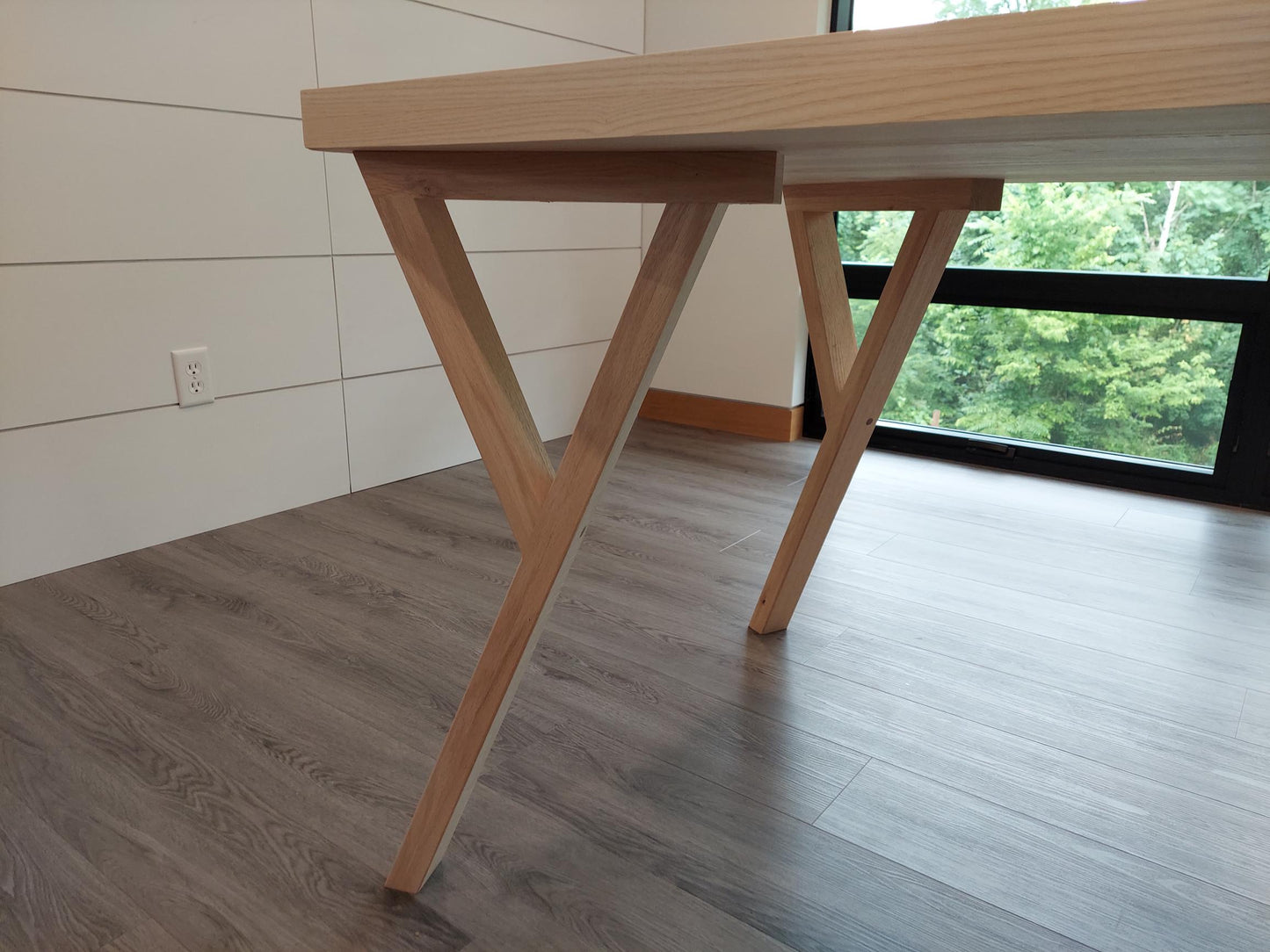 White Oak Y-legs, dining height, set of 4