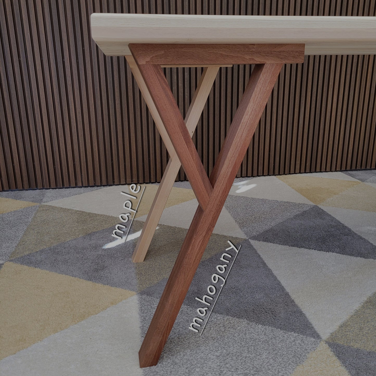 Mahogany Y-legs, dining height, set of 4